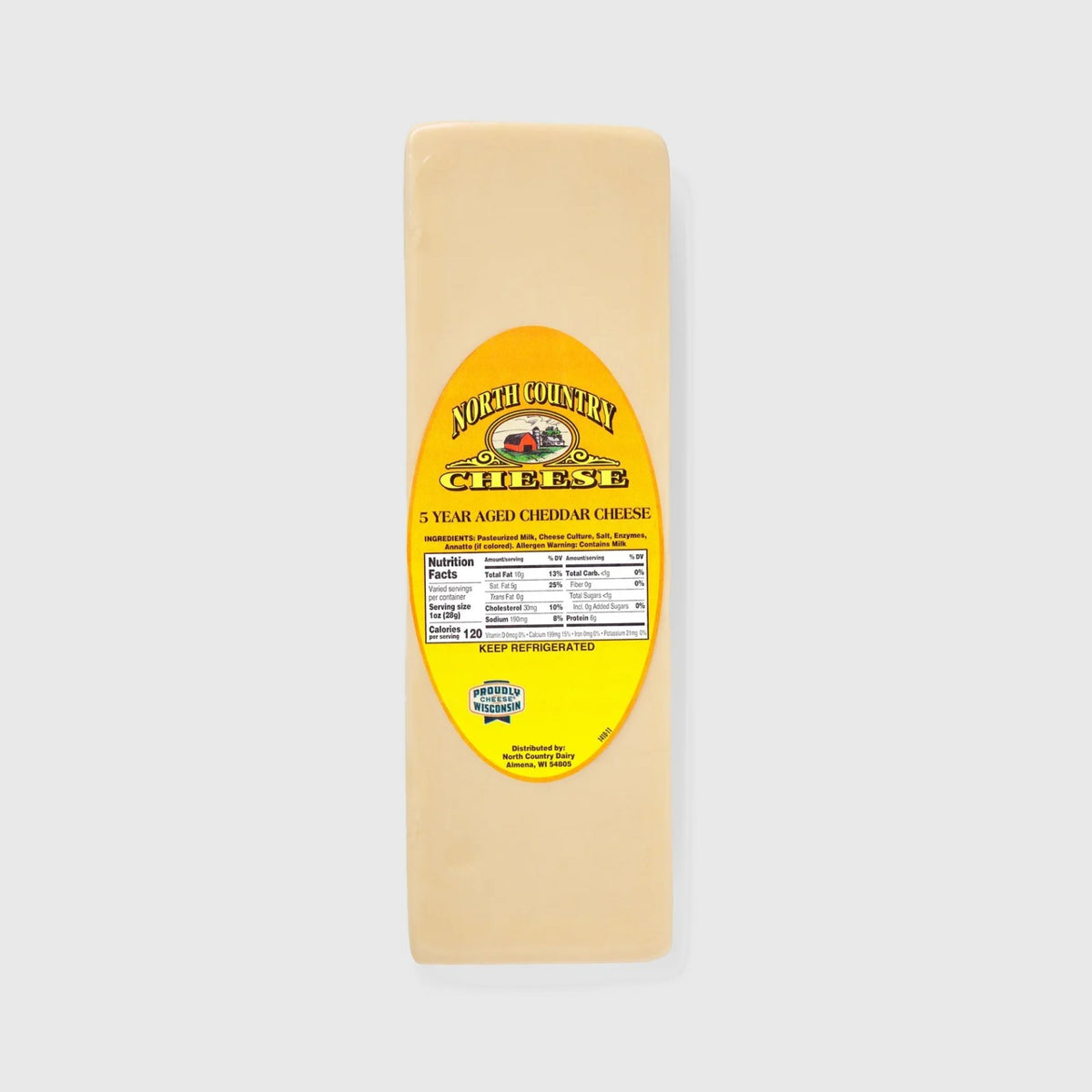 5 Year Aged Cheddar, 5 lb Horn