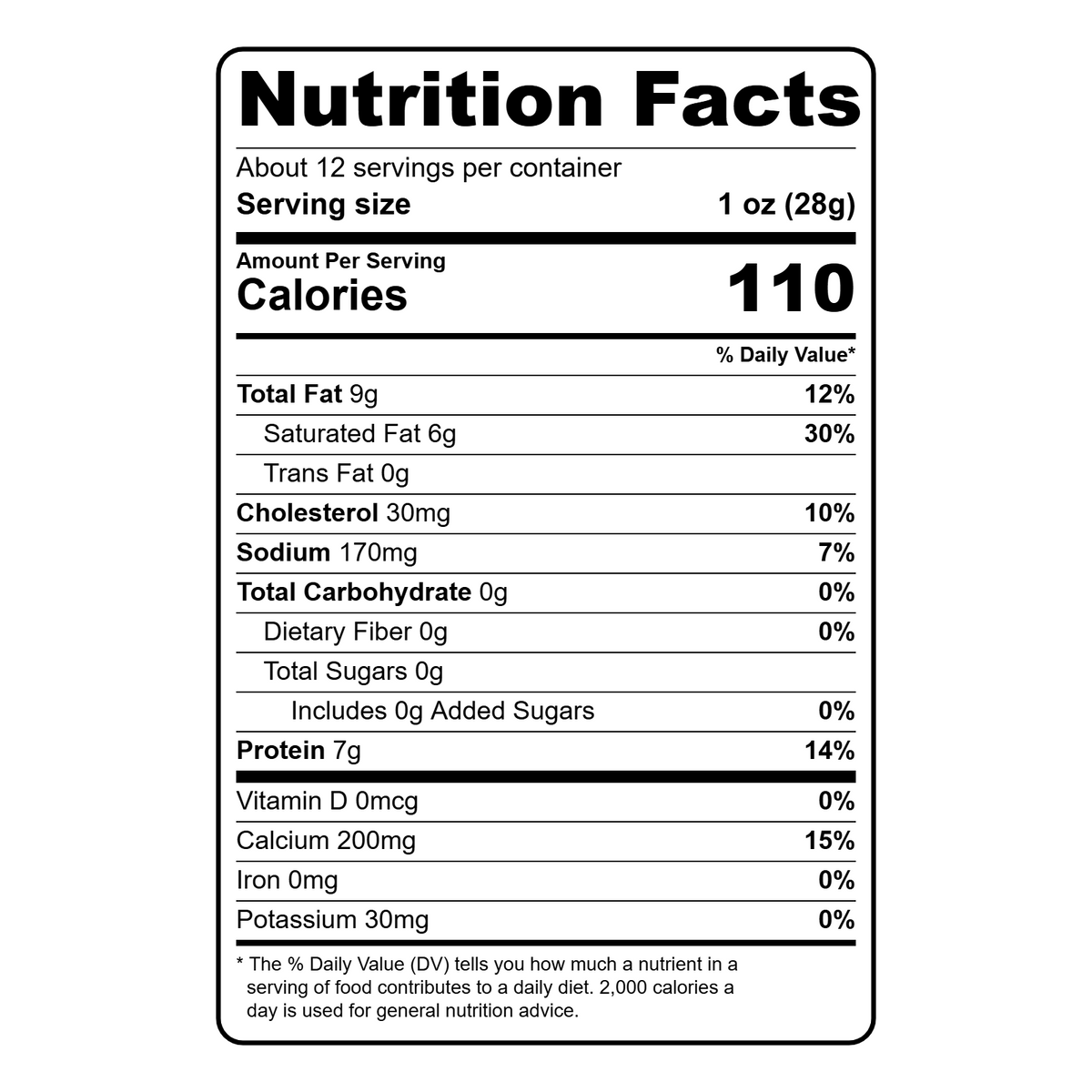 Nutrition facts